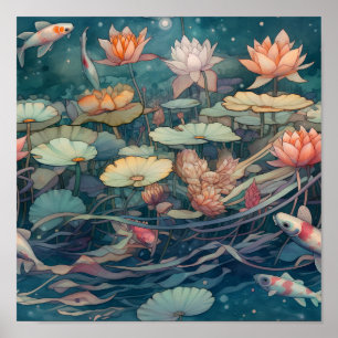 Japanische Art Koi Carp Art Poster