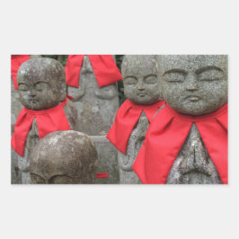 Japanische Art Wächter Gottheit der Kinder Japan Rechteckiger Aufkleber