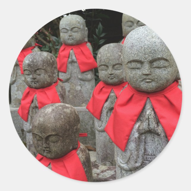 Japanische Art Wächter Gottheit der Kinder Japan Runder Aufkleber (Vorderseite)