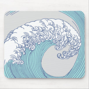 Japanische asiatische Surf-Wellen-Kunst Ozean-Kuns Mousepad