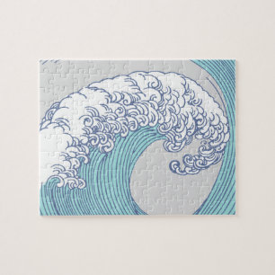 Japanische asiatische Surf-Wellen-Kunst Ozean-Kuns Puzzle