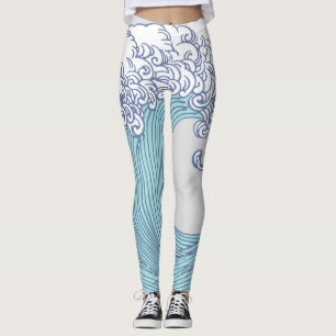 Japanische Asiatische Wellenreitkunst Leggings