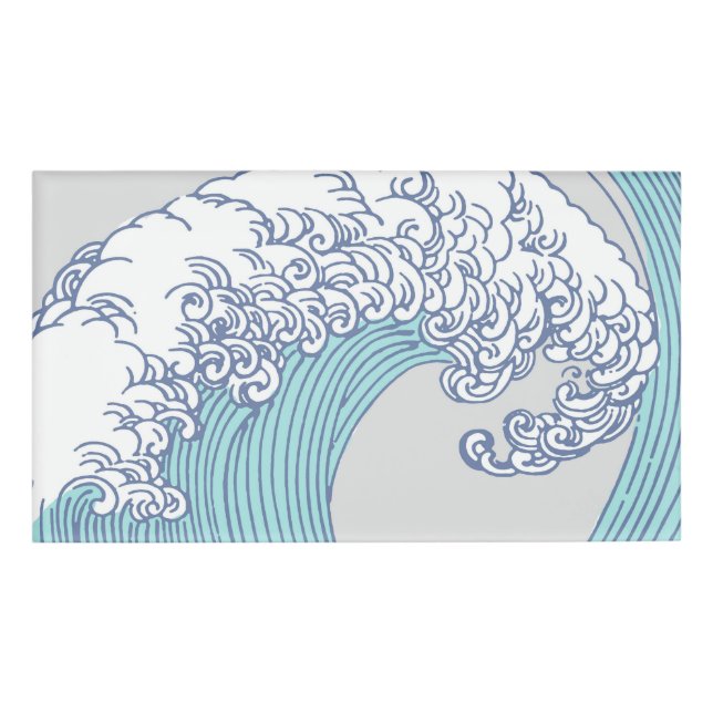 Japanische Asiatische Wellenreitkunst Namenschild (Vorderseite)