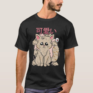 Japanische Ästhetik - Niedliche Kawaii Anime Cat - T-Shirt