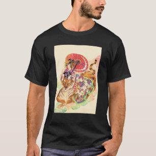 Japanische Ästhetik Oiran Girl Tiger Traditionelle T-Shirt