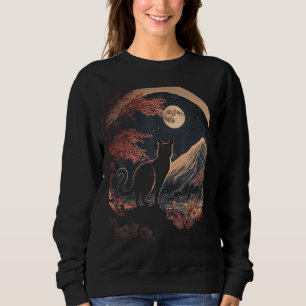 Japanische Ästhetik Sakura Kirschblüten süße Katze Sweatshirt