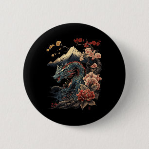 Japanische ästhetische Drache Japanische Kunst Jap Button