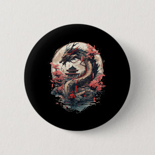 Japanische ästhetische Drache Japanische Kunst Jap Button