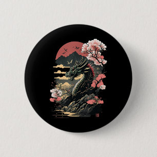 Japanische ästhetische Drache Japanische Kunst Jap Button