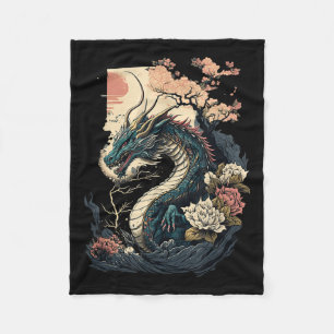 Japanische ästhetische Drache Japanische Kunst Jap Fleecedecke