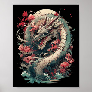Japanische ästhetische Drache Japanische Kunst Jap Poster