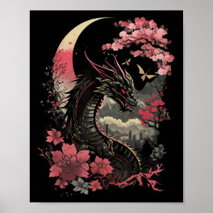 Japanische ästhetische Drache Japanische Kunst Jap Poster