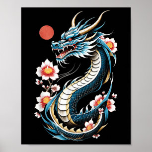 Japanische ästhetische Drache Japanische Kunst Jap Poster