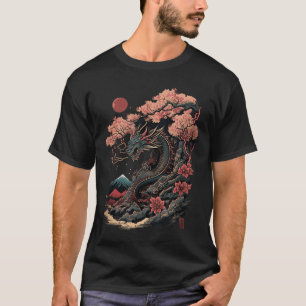 Japanische ästhetische Drache Japanische Kunst Jap T-Shirt
