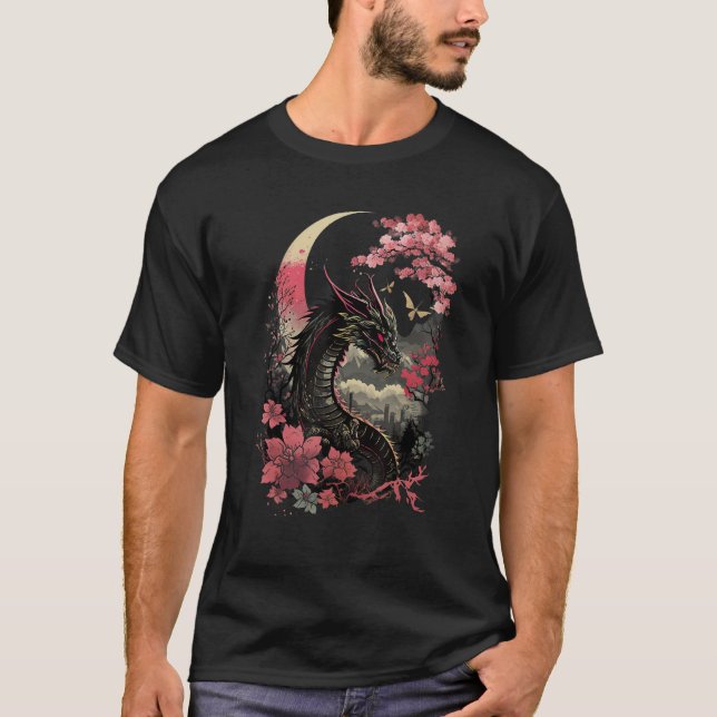 Japanische ästhetische Drache japanische Kunst Jap T-Shirt (Vorderseite)