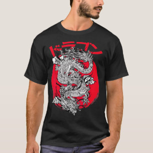 Japanische ästhetische Drache Symbol Kanji Japan R T-Shirt