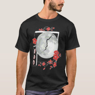 Japanische ästhetische Moon Split Girls Soft Grung T-Shirt
