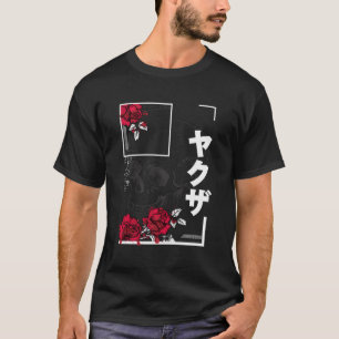Japanische ästhetische Schädel-Rose Japan Goth Got T-Shirt