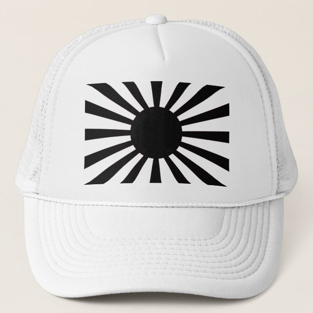 Japanische aufgehende Sonne-Flagge Truckerkappe (Vorderseite)