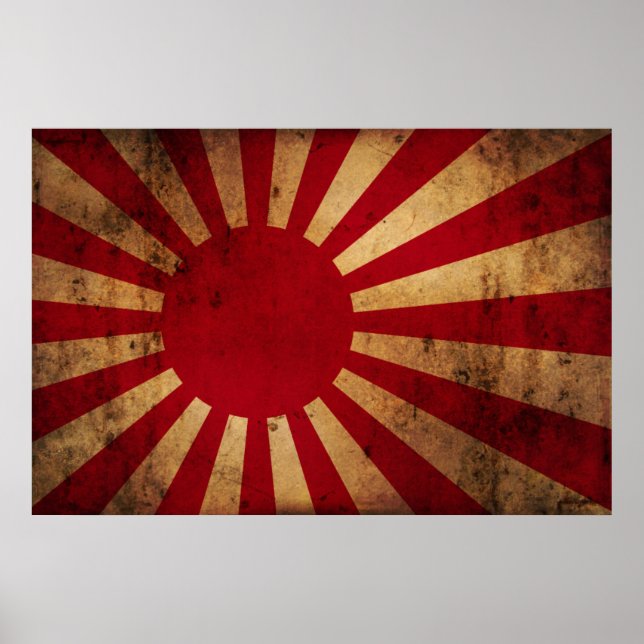 Japanische aufsteigende Sonnenflagge (Not) Poster (Vorne)