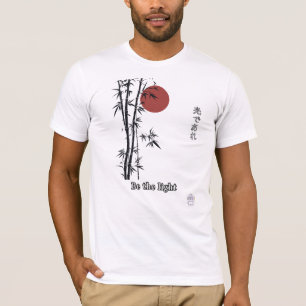 Japanische Bambus-Rotsonne-Minimalist-Kunst T-Shirt