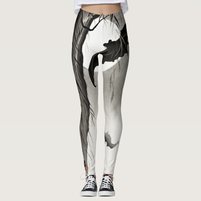 JAPANISCHE BAT DRUCKER DESIGNER LEGGINGS (Vorderseite)