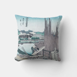 Japanische Bau-Holzarbeit Ukiyo-e durch Hokusai Kissen