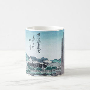 Japanische Bau-Holzarbeit Ukiyo-e durch Hokusai Tasse