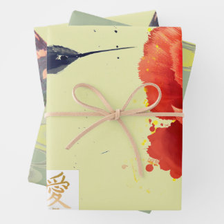 JAPANISCHE BILDER GESCHENKVERPACKUNGSBÖGEN GESCHENKPAPIER SET