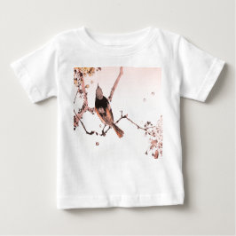 JAPANISCHE BIRD IN BAUM CUSTOM INITIAL MÄDCHEN BABY T-SHIRT