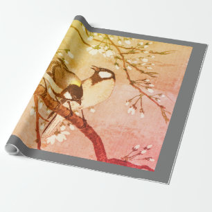 JAPANISCHE BIRDS AUF CHERRY BLOSSOM Wrapping Paper Geschenkpapier