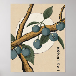 Japanische Blaubeeren Poster