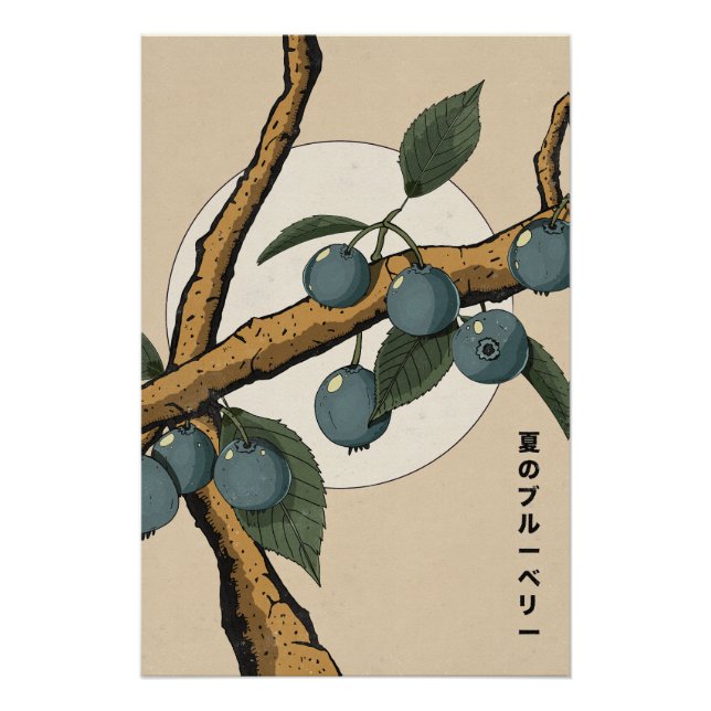 Japanische Blaubeeren Poster (Vorderseite)