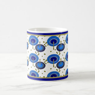 Japanische blaue Fans - 11 Unze-Klassiker-Tasse Kaffeetasse