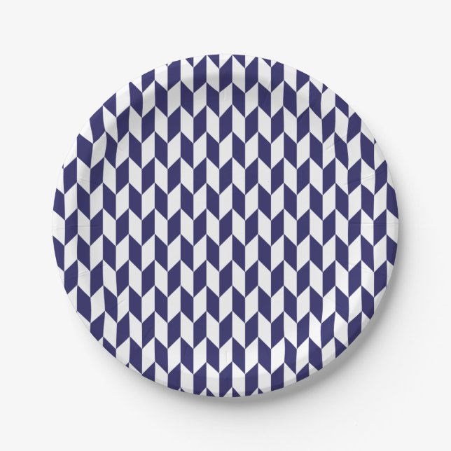 Japanische blaue Papierplatte Pappteller (Vorderseite)