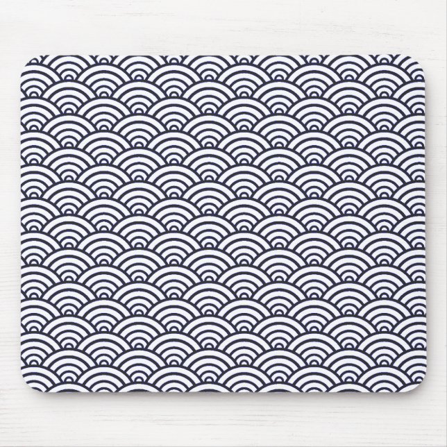 Japanische Blauwellen Seigaiha Sea Mousepad (Vorne)
