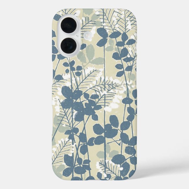 Japanische Blue Leaf-Blume Case-Mate iPhone Hülle (Rückseite)