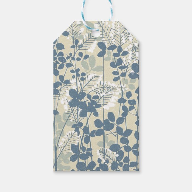 Japanische Blue Leaf-Blume Geschenkanhänger (Vorderseite)