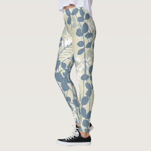 Japanische Blue Leaf-Blume Leggings