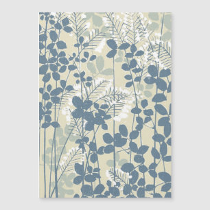 Japanische Blue Leaf-Blume Magnetkarte