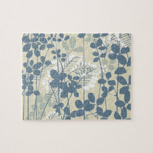 Japanische Blue Leaf-Blume Puzzle