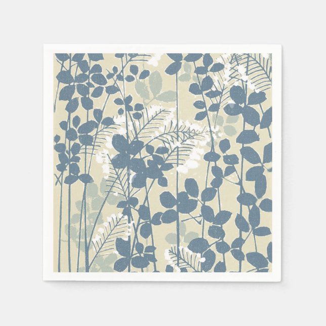 Japanische Blue Leaf-Blume Serviette (Vorderseite)