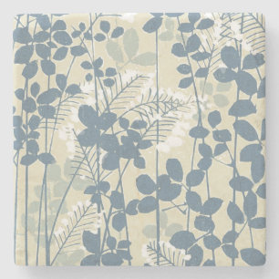 Japanische Blue Leaf-Blume Steinuntersetzer