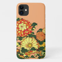 Japanische Blume Border, Mandarin Orange und Gold