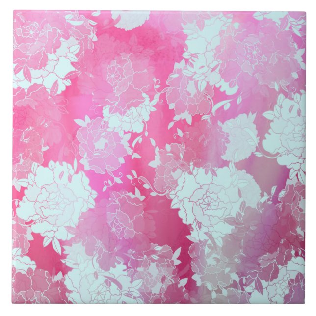 Japanische Blume Fliese (Vorderseite)