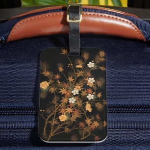 Japanische Blume im Herbst und Vintage Kunst Gepäckanhänger