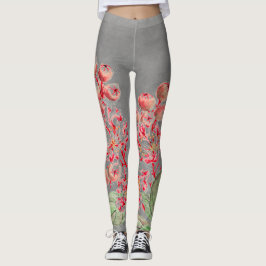 JAPANISCHE BLUME IN PINK UND GRAU-Leggings Leggings