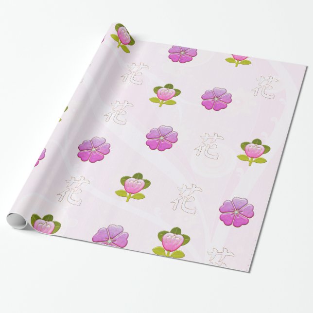 Japanische Blume Jeweled Geschenkpapier (Ungerollt)