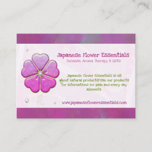 Japanische Blume Jeweled HANDMADE BOTANICALS OILS Visitenkarte