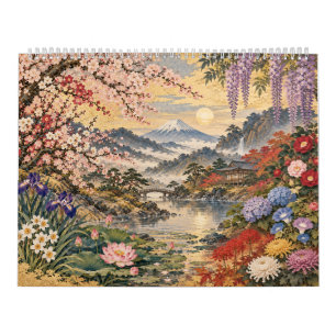 Japanische Blumen 2027 Kalender Ukiyo-e Inspirie